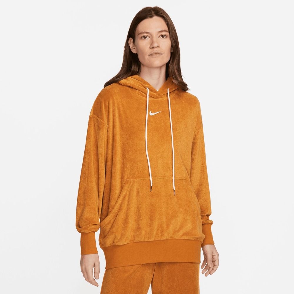 Sz Med NIKE Women's Oversized Terry Pullover Hoodie Desert Ochre DV7824-754‎